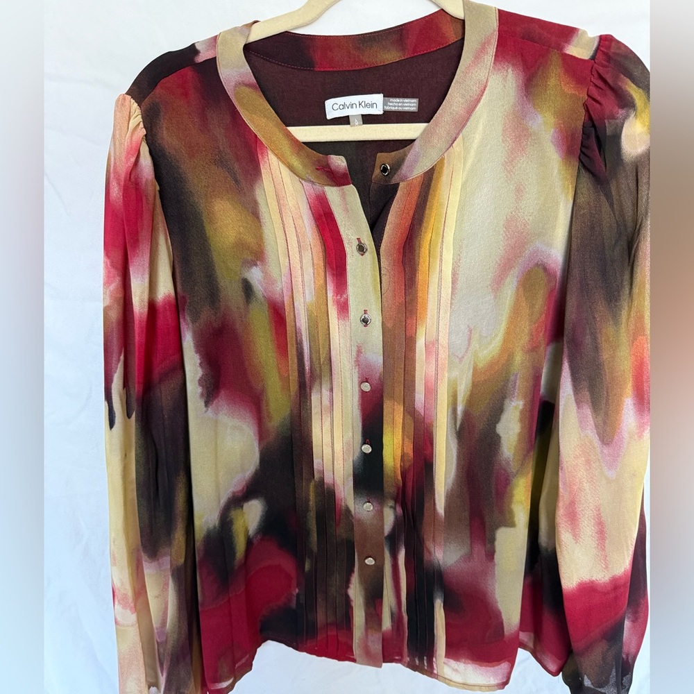 Calvin Klein Multicolor Abstract Blouse